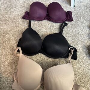 Victoria's Secret Bra Set - Purple, Black, and Cream